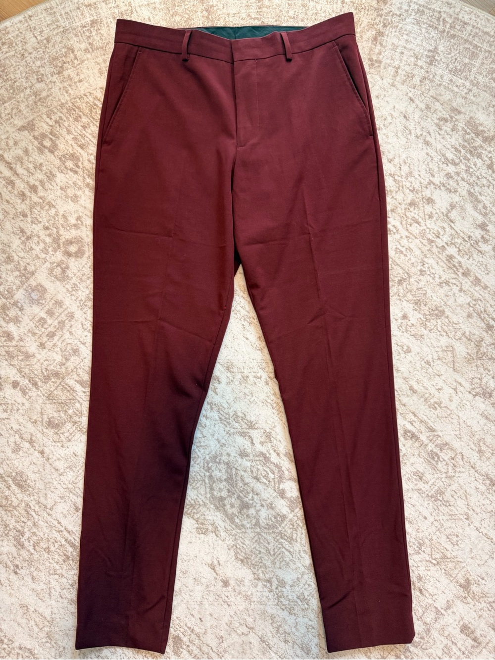 jf j.ferrar Men's Wine Dress Pants - Slim Tailored Style